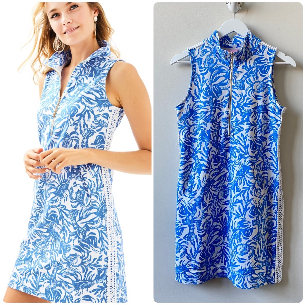 Lilly Pulitzer Skipper Blue and White Sleeveless Mini Dress Size Small